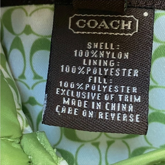 Coach Quilted Nylon Jacket Green Button Front Lightweight Size Small - Picture 15 of 15